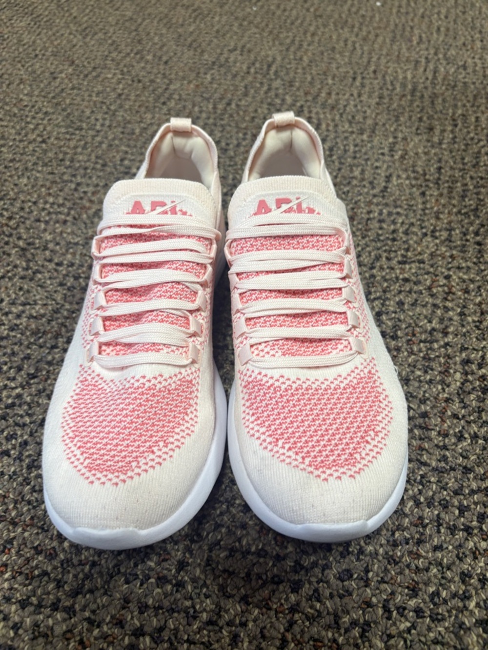 APL Women's Pink and White Knit Sneakers